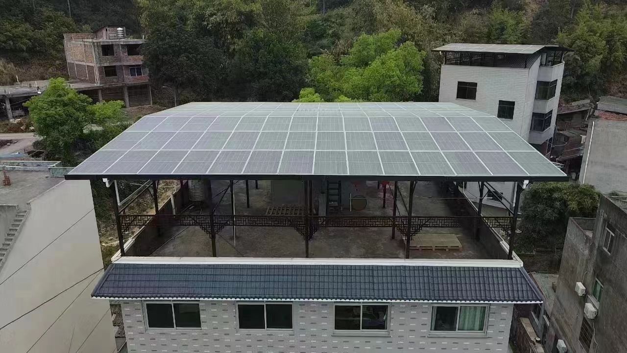 鸡西15kw+10kwh自建别墅家庭光伏储能系统